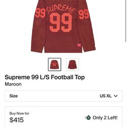 Supreme 99 Long Sleeve Football Top