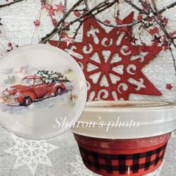  Red Truck Farmhouse  Plastic  Bowls Set Of 2  Size 8.35” Diameter x 3.9” H 
