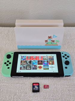 Nintendo Switch Animal Crossing HAC-001 W/Just Dance 2022 & 128GB SD Card