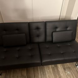 Black Leather Futon