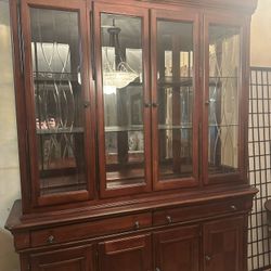 Large China Cabinet / Hutch – Glass Doors – Priced for Quick Sale