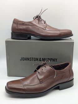 Mens Size 13 JOHNSTON & MURPHY Dobson Capla SheepSkin Mahogany Dress Shoes New