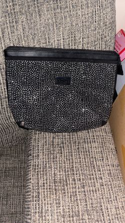 Guess BLACK SILKY RHINESTONE MAKEUP BAG
