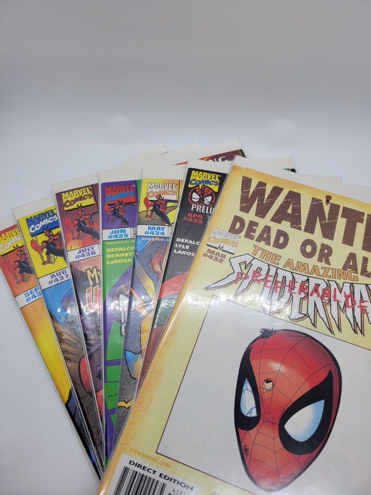 Marvel Comics The Amazing Spiderman #432 - 438 3 Major Key Issues 1st Ricochet Wanted Spider-man And Saving Daredevil