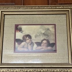 Pretty Framed Picture Of Two Angels