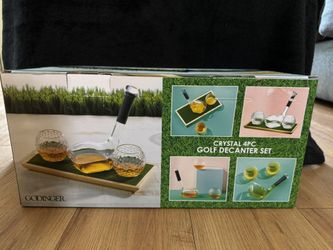 Godinger 4 Pc Crystal Golf Decanter Set
