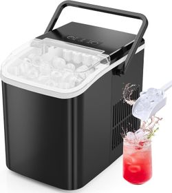 Countertop Bullet Ice Maker Black ZBJ-PP10A-BK Portable Ice Machine