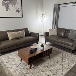 Leather Sofa and Loveseat