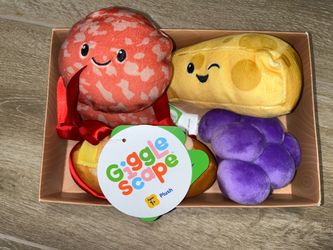 🎁 Adorable Giggle Scape Plush Food Gift Set 🍇🧀🍯