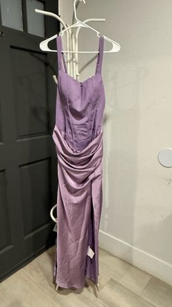 Lavender Satin Corset Maxi Dress