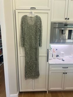 Sage Green Lace Long Sleeve Maxi Dress