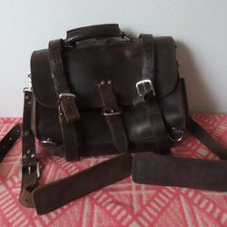 Vagabond Traveler Leather Heavy Duty briefcase document case backpack bag L@@K