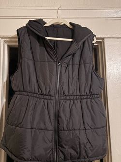 Black Hooded Puffer Vest