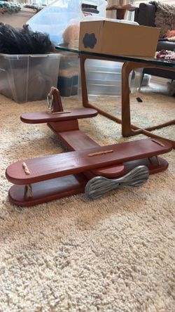 Vintage Handmade Wooden Airplane Wall Shelf