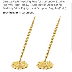 2 Pc Wedding Pens Gold 