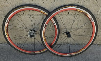 Rolf Vector Comp 700c Road Bike Wheelset - Red Rims - Continental Gatorskins 700x28mm