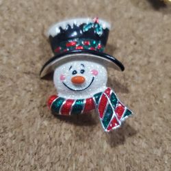 Snowman Brooch Danecraft Snowman Brooch Christmas Brooch Holiday Pin Christmas Jewelry

