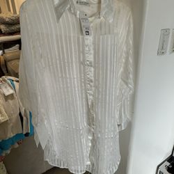 Ladies' Jon & Anna Sheer Button Down Tunic New