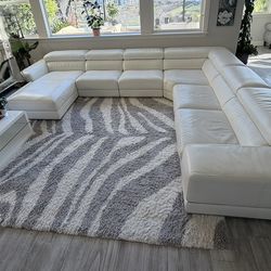 Madani Extended Modular Sectional Leather Sofa (carpet Included)