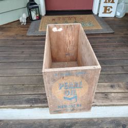 Vintage Pearl Oil Kerosene Wooden Crate