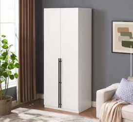 Freestanding Wardrobe with 4 Shelves, 2-Drawers and SNAP Tool-Free Assembly