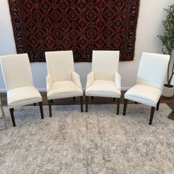 Restoration Hardware White Linen Chairs - DELIVERY AVAILABLE