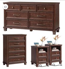 Brown bed room set used