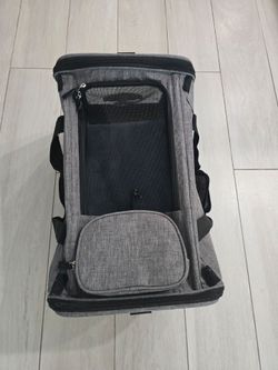 4-in-1 Rolling Pet Carrier Backpack w/ Wheels & Telescoping Handle – Gray