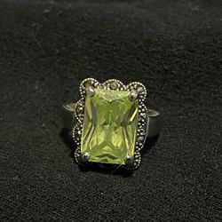 Sterling Silver Engagement Ring With Peridot 