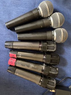 Lot of 7 Dynamic Microphones Shure SM58 Audio-Technica