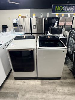 🔥SAMSUNG 5.5 CUBIC TOP LOAD WASHER AND GAS DRYER LAUNDRY PAIR🔥
