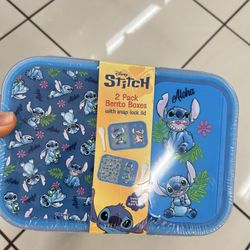 NWT Disney Stitch Bento Box 2pack Set