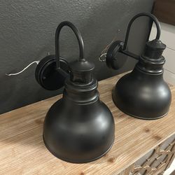 Black Farmhouse Barn Dome Outdoor Wall Lantern Sconce