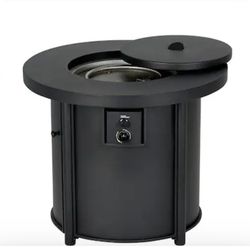 Style Selections 30-in W 50000 Maximum BTUs Steel Round Liquid propane Fire pit table