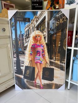 Barbie printed canvas  24” by 36”