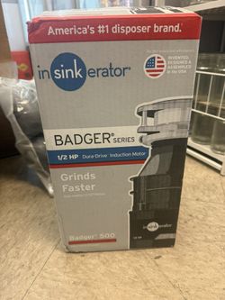 InSinkErator Badger 5 Garbage Disposal, Standard Series 1/2 HP Continuous Feed Food Waste Disposer, Black, Set of 1 
