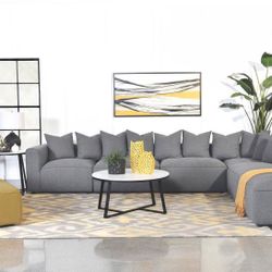 Modern Unique Grey Modular Sectional Sofa Couch $50 Down With Financing Ask For Prices 