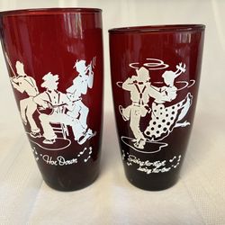 Anchor Hocking Ruby Tumblers (2)