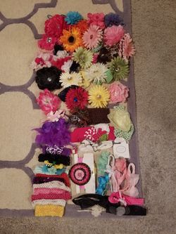 Girls head band lot headbands flowers kids 50+ items