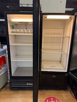 Two Single Glass Door Commercial Refrigerator