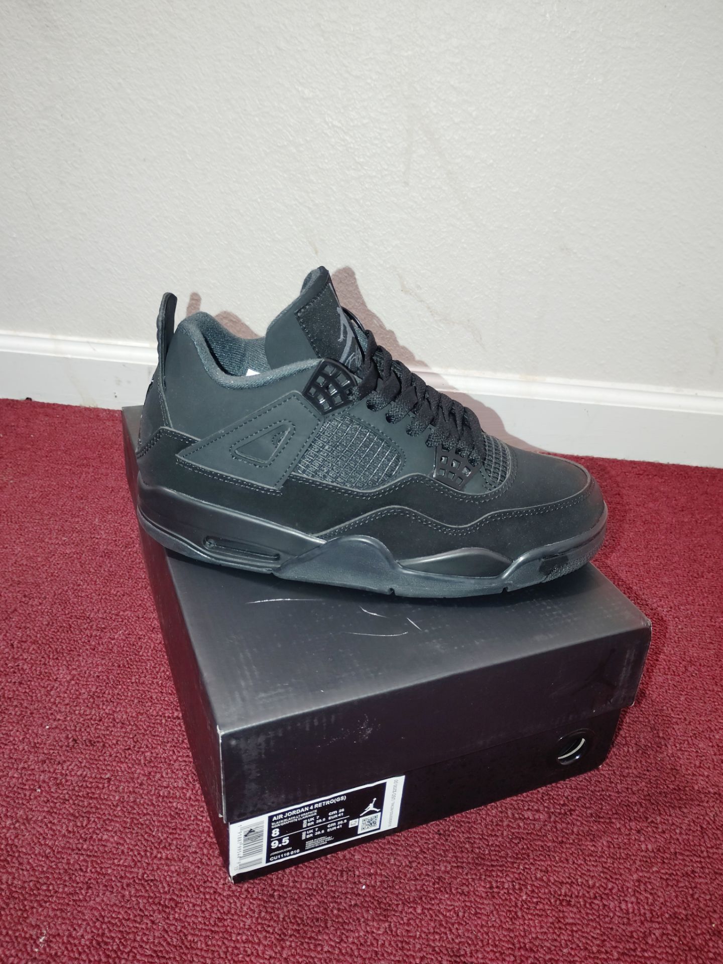 Jordan 4 Retro black trainers size 8 #sneakers #jordan