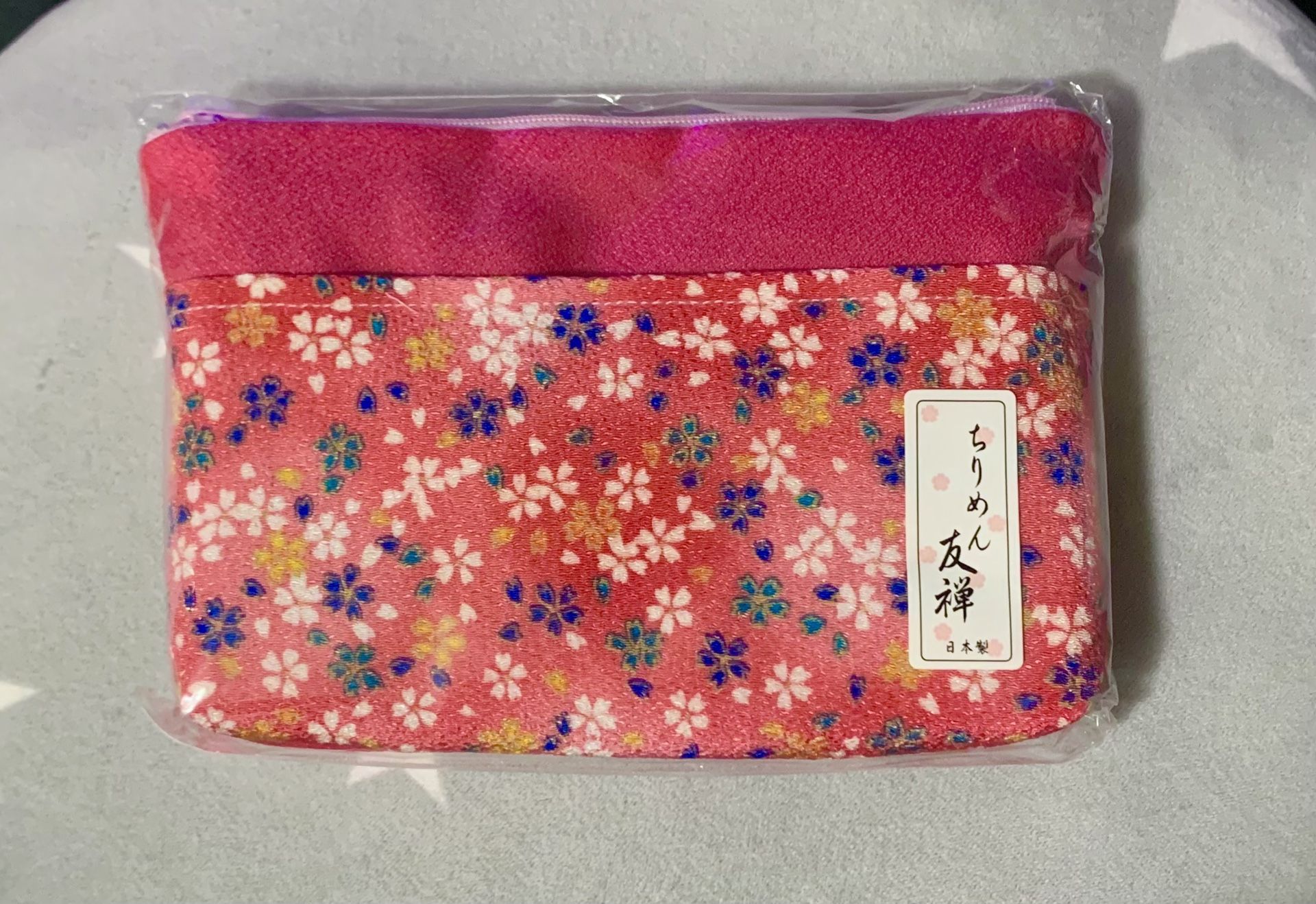 New-Japanese Chirimen Makeup Bag Made With Kimono Fabric