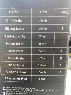iMarku Knife Sets for Kitchen with Block, imarku Knife Set 15-Pieces High  Carbon German Steel Kitchen Knife Set, Ultra Sharp Knife Bloc