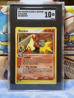 Blaziken 3/109 Pokemon SGC 10 GEM MINT 2003 Ruby & Sapphire Holo Rare Card