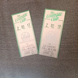 Seattle SuperSonics vs. Los Angeles Lakers  1/24/1988 NBA Game Used Ticket Stubs