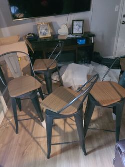 Set de 4 sillas de barra giratoria 360'