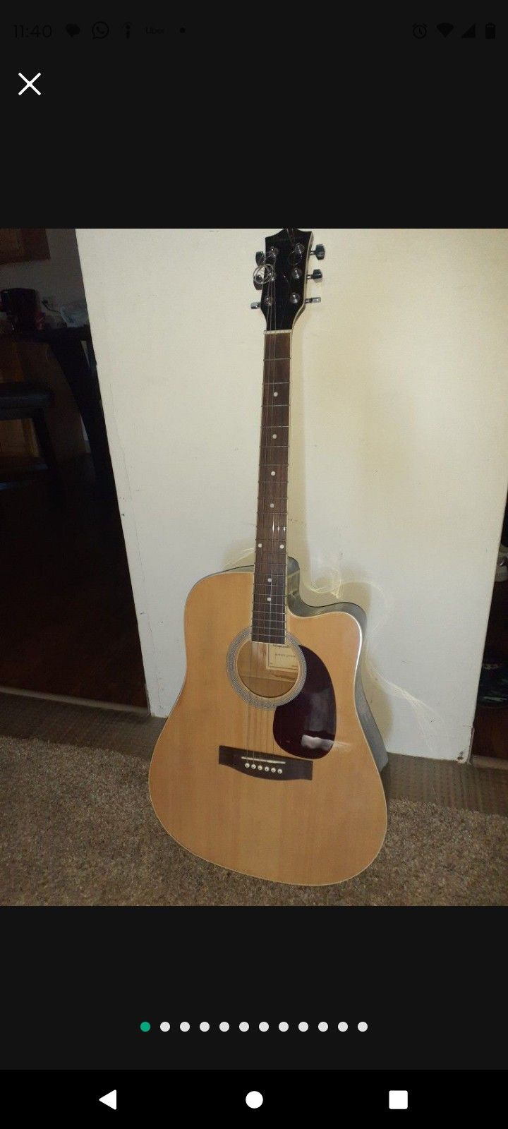 Acoustic Guitar And Case With Tuner