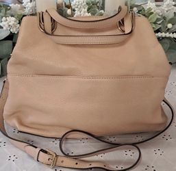 Vince Camuto Beige Leather Crossbody Satchel