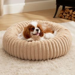 Bedsure ComfyFleece™ Donut Dog Bed Medium Size Dog With Washable Cover