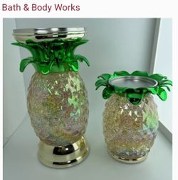 Bath And Body Pineapple Lit Sparkle Candle Holder Set